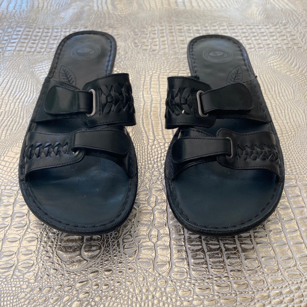 Nurture Black Leather Sandals 8M Cost $98 New
